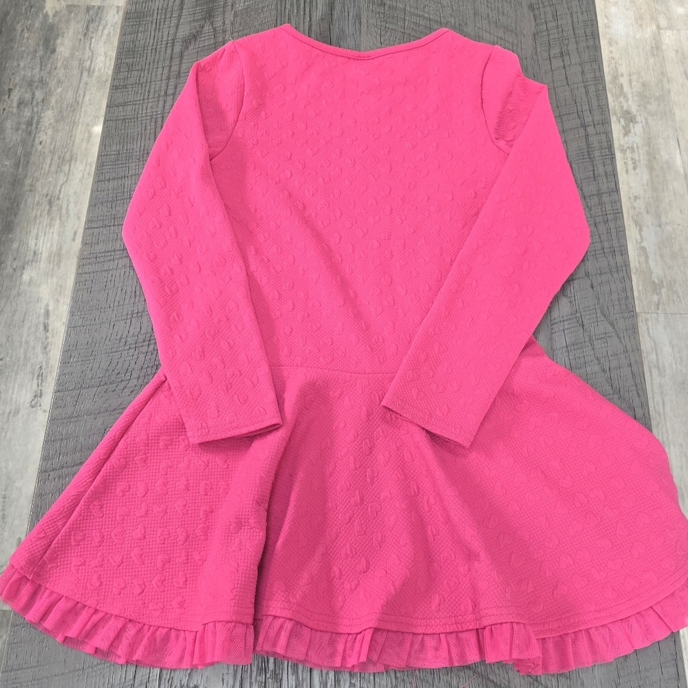 Dollie & Me Pink Long Sleeve Dress with Flower Detail - Picture 4 of 7